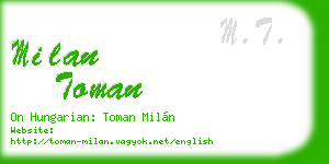milan toman business card